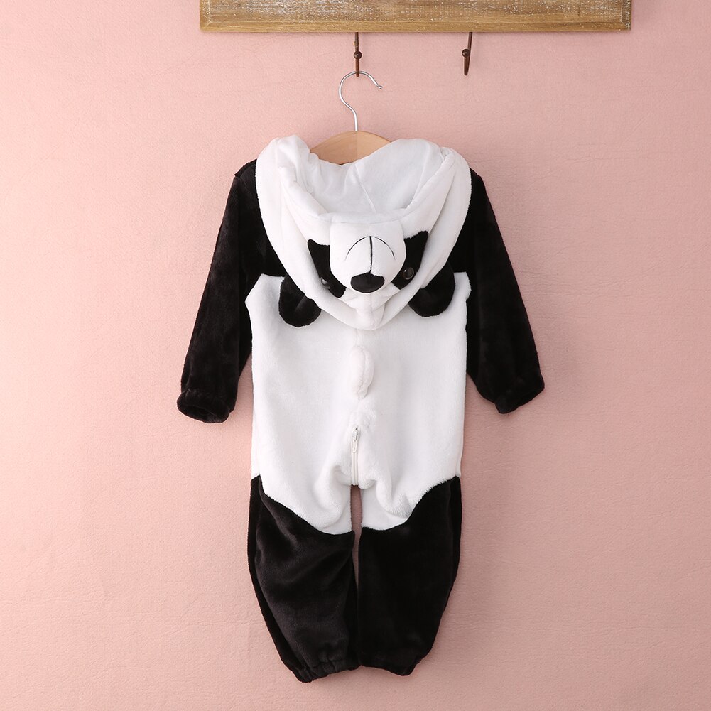 Vêtements Panda 3D pour bébés filles | Joli barboteuse à manches longues, combinaison fermeture éclair, une pièce pour bébés filles 0-3T