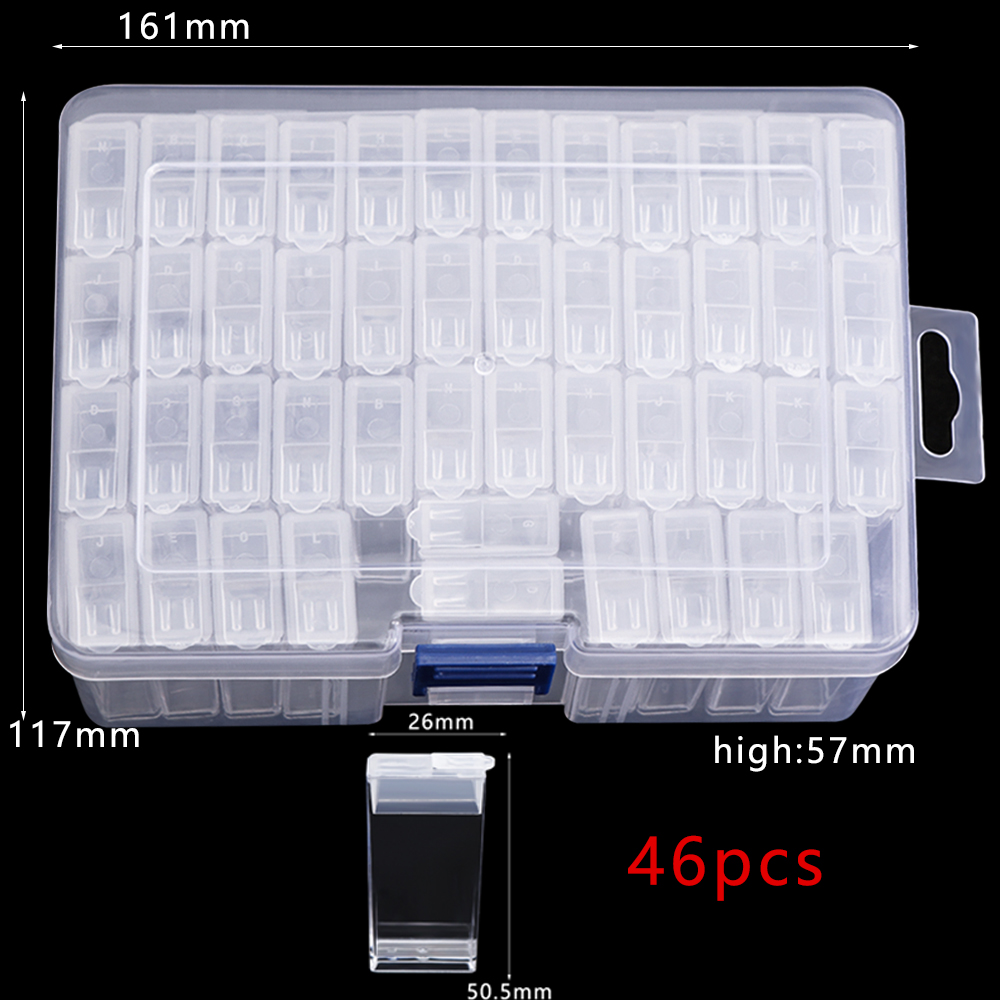 Transparente Nail Art Organizer Box Glitzer Strass Edelsteine Aufbewahrungskoffer Box DIY Schmuck Perlen Stickerei Organizer Container: Licht Gelb
