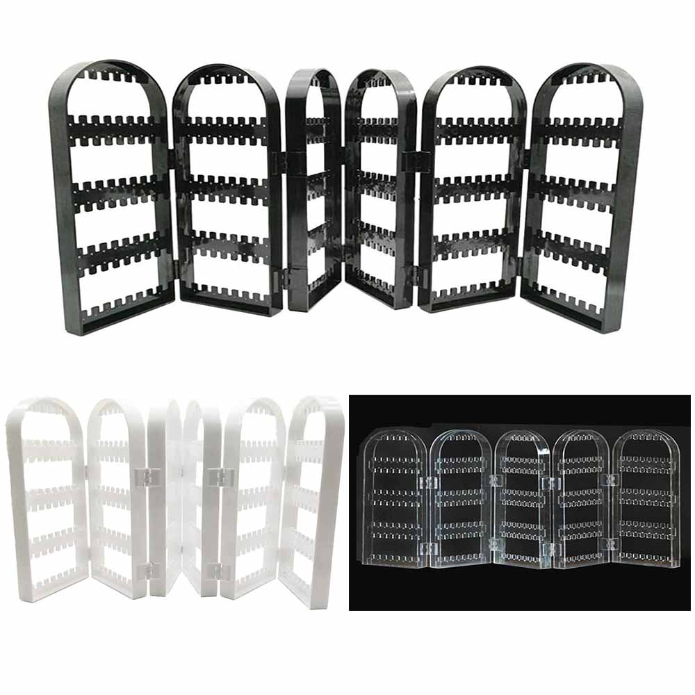 6 Layer 360 Holes Earring Holder Folding Plastic Stand Ear Stud Display Screen Earring Stand Jewelry Organizer Holder-Acrylic