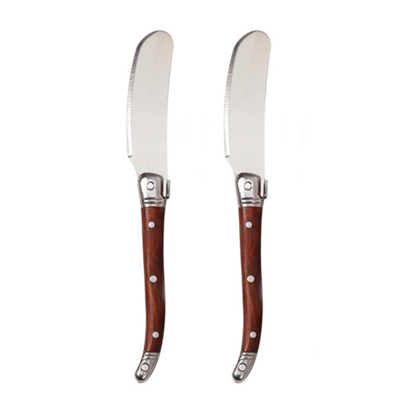 Houten Handvat Verspreiden Messen Unieke Met Houten Handvat Duurzaam Keuken Tool Ergonomisch Handvat Comfortabele Hand Feeli: 2pcs