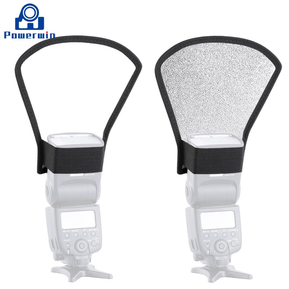 Powerwin Mini diffuseur Flash argent blanc réflecteur pour Canon/Nikon/Sony/Panasonic 580EX 600EX SB910 SB900 Godox Yongnuo Flash