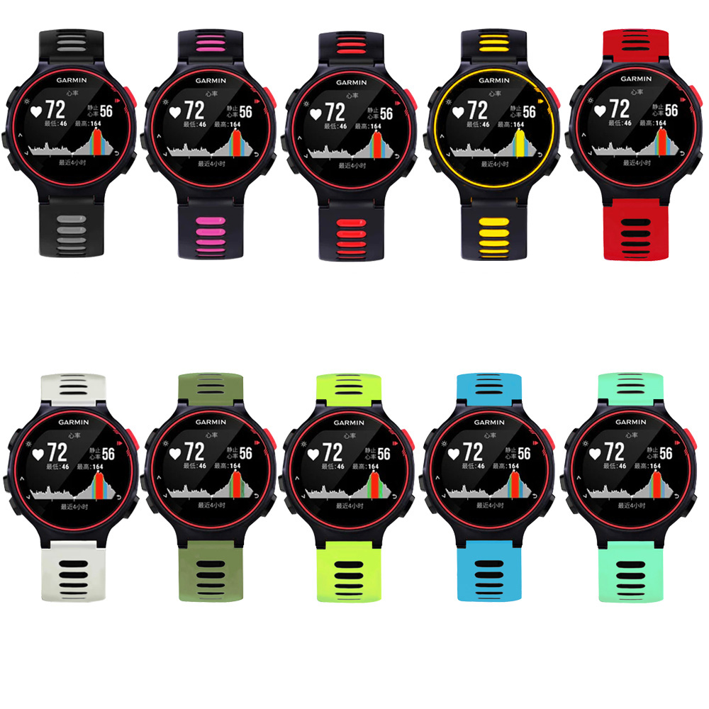 Correas de silicona para reloj inteligente Garmin Forerunner 735XT, pulsera de repuesto para Forerunner 220/230/235/620/630