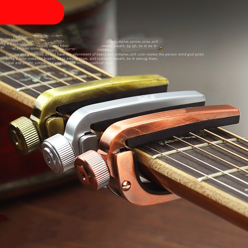 Guitar Capos Electric Acoustic Guitar Capo Bass Violin Ukulele Capotraste Single-handed Tune Clamp Trigger - 3 Colors Metal Capo