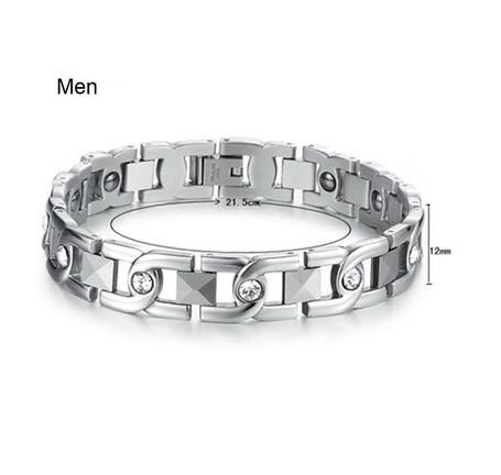 Cubic Zirconia Silver Color Germanium Chain Couples Bracelets Love Bracelet for Lovers' Engagement Wedding Anniversary Day: Men