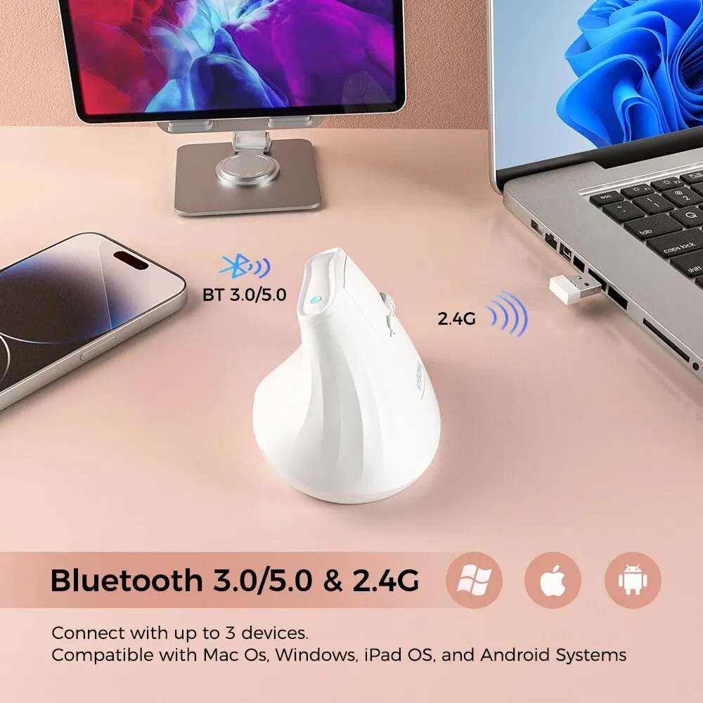 Wireless Vertical Mouse USB 2.4G Wireless Mice Ergonomic Bluetooth Gaming Mouse AAA battery Mice 4000DPI For Laptops PC