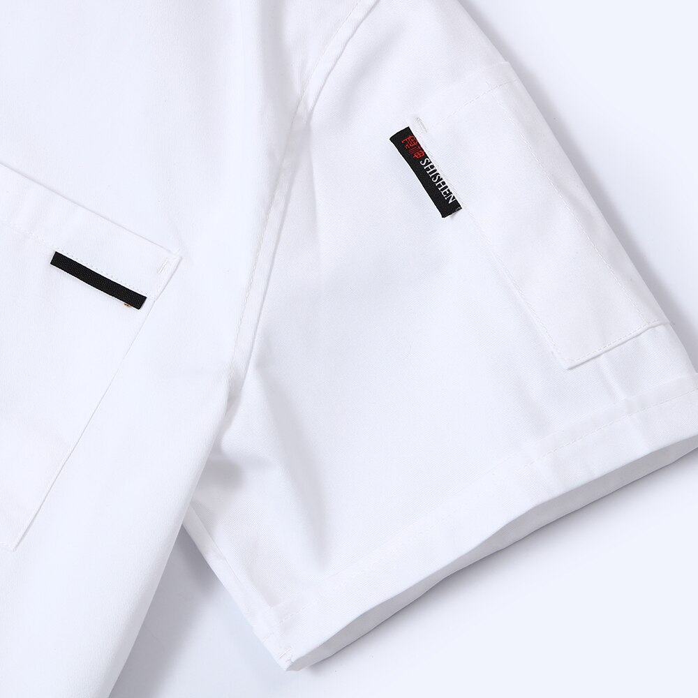 breathable short-sleeved chef uniform unisex chef cooking jacket Coffee shop waiter working uniform