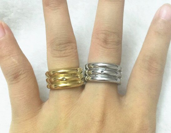 Zeven Zegeningen S spinning ring met rvs talisman amulet atlantis ring voor vrouwen mannen zilver goud twee kleuren