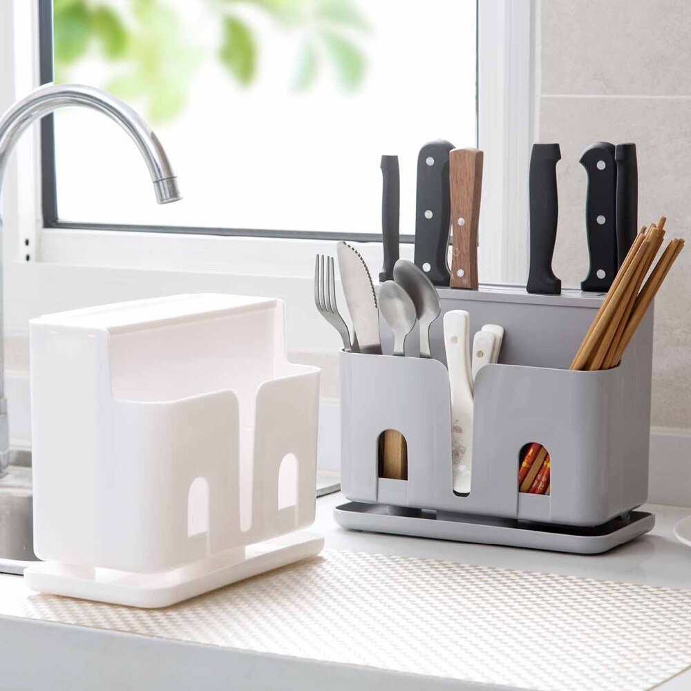 Soporte de bloque de cuchillos, palillos, tenedores, contenedor, caja de almacenamiento, organizador de cocina, estante de almacenamiento