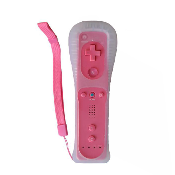 Roze motion sensor afstandsbediening + wired nunchuck combo voor nintendo wii console