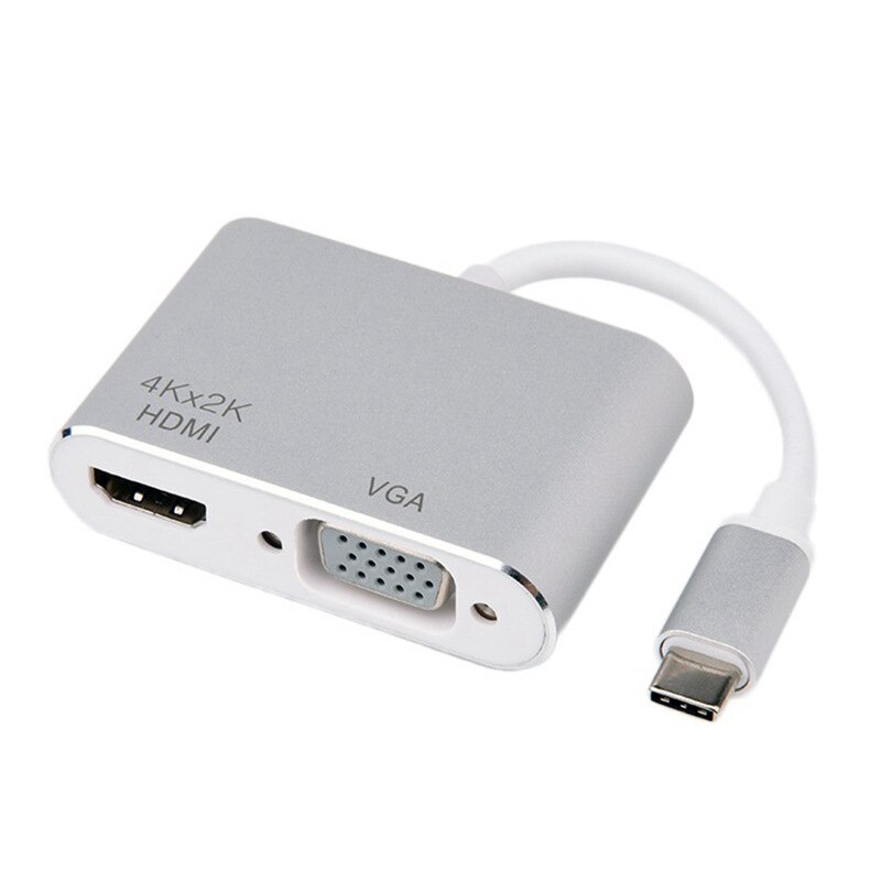USB C HUB di Tipo C a HDMI VGA Converter 4K Thunderbolt 3 per il Computer Portatile Mac-book Google chromebook Pixel Usb-C Hub Hdmi