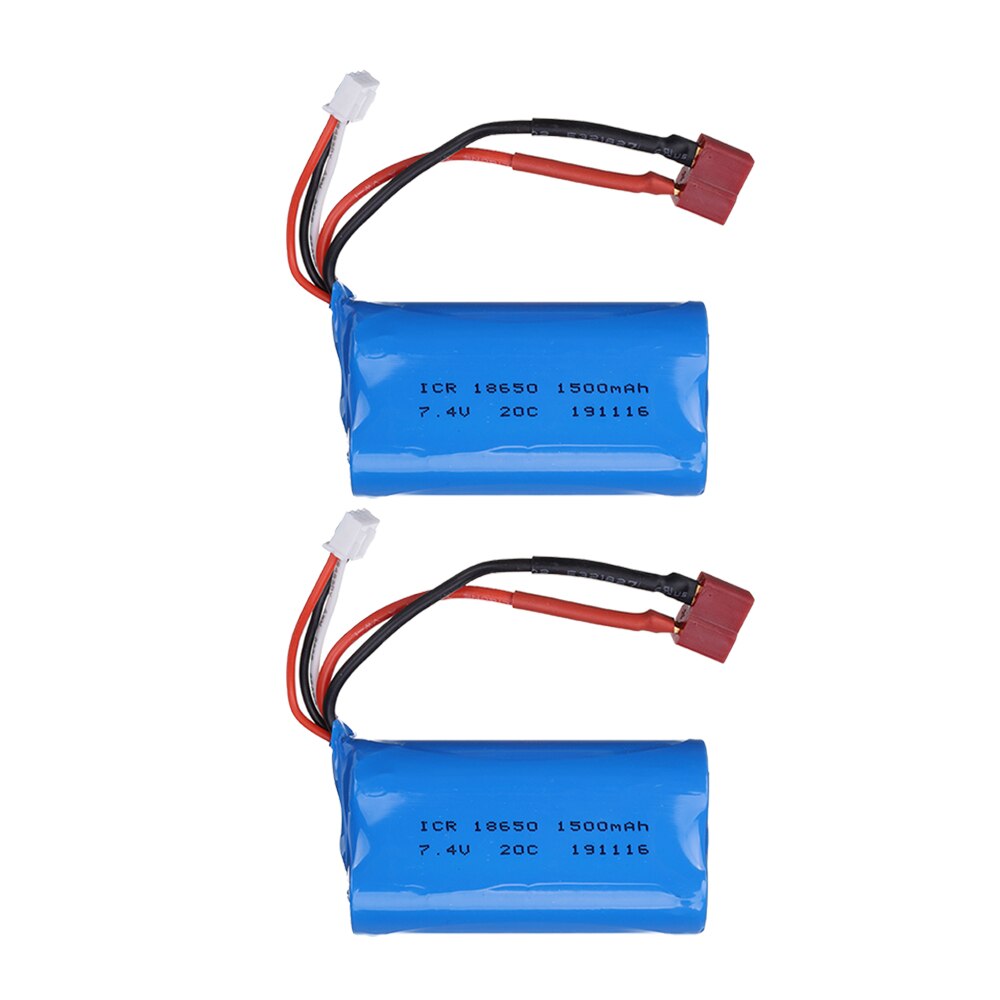 Batteria 7.4v 2S per 1001 1002 HB ZP1001 HB ZP1002 accessori auto telecomando 7.4v 1500mah batteria li-po 20C 18650 T spina: 2pcs