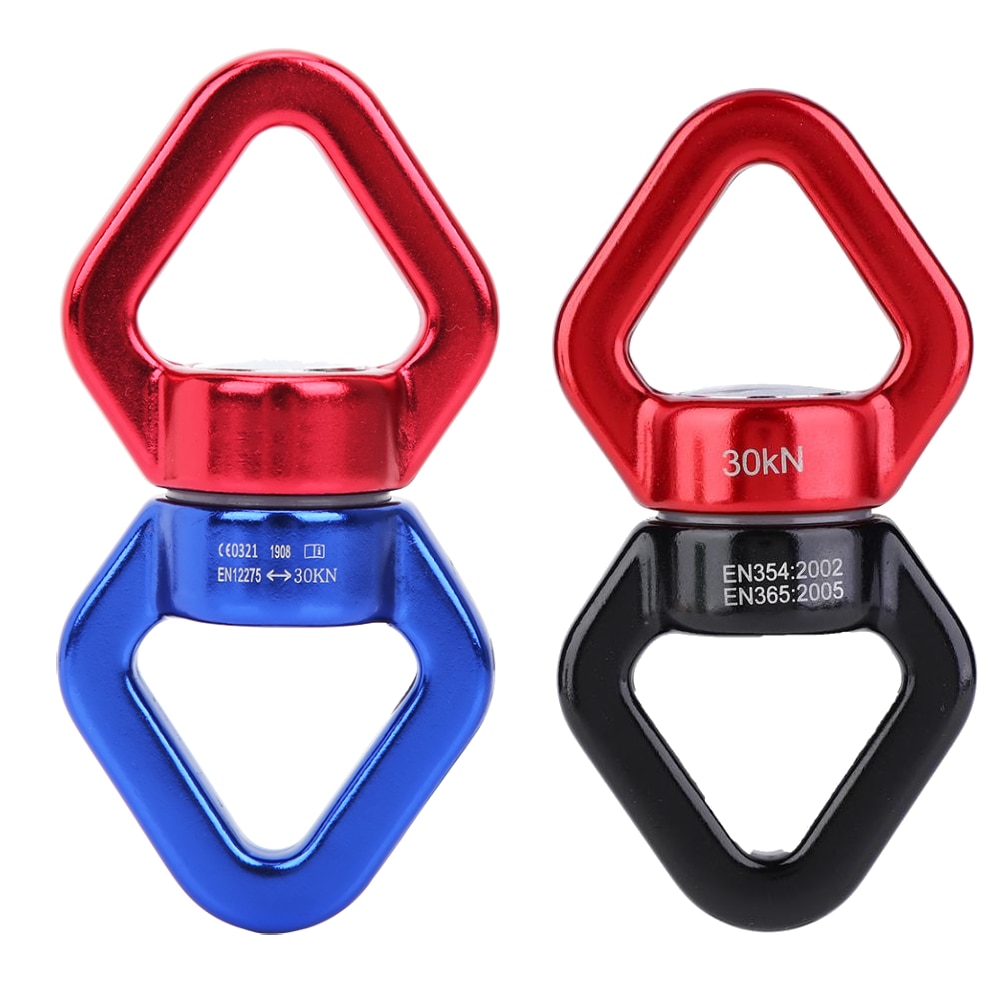 30kn rock climbing swing swivel 7075 aviation aluminum triangular rope swivel connector 360 degree rotation metal swing swivel