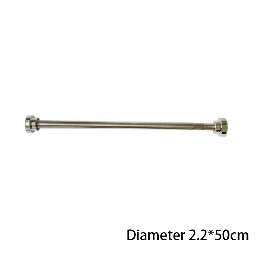 50cm rustfritt stål justerbart gardinstang fjærbelastet, uttrekkbart teleskopisk nettspenning gardinstangstolpe: 2.2 x 50cm