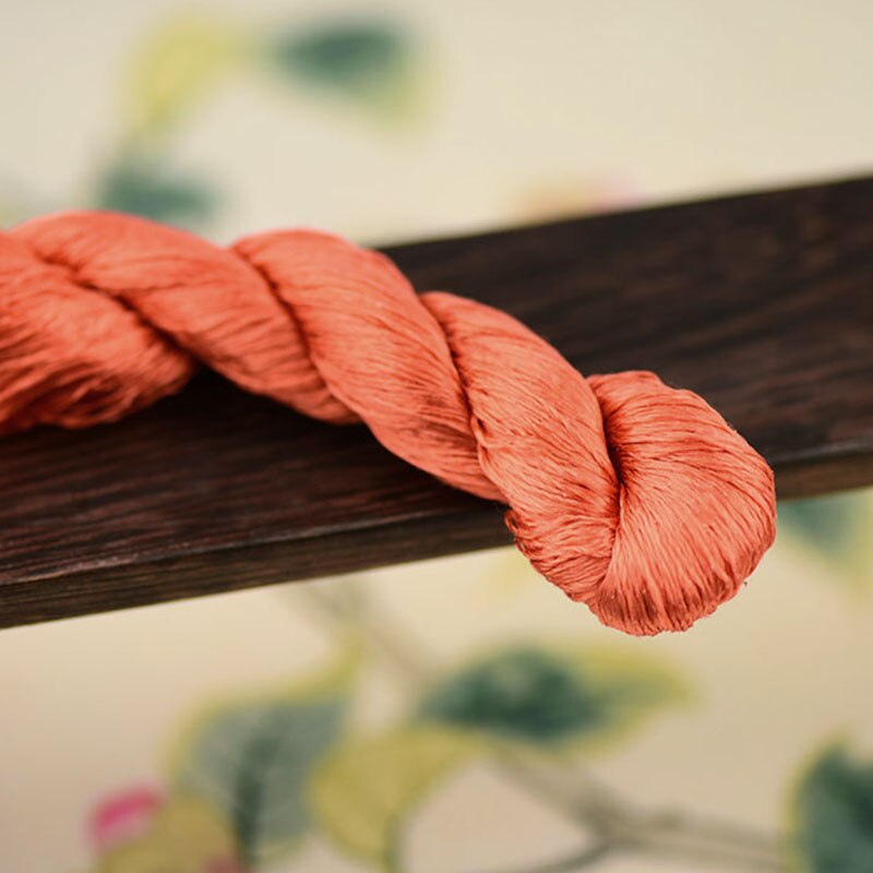 100% silk thread hand embroidery embroider cross stitch 1pcs 400m silk embroidery thread Dark orange series 13 pure colors: 7
