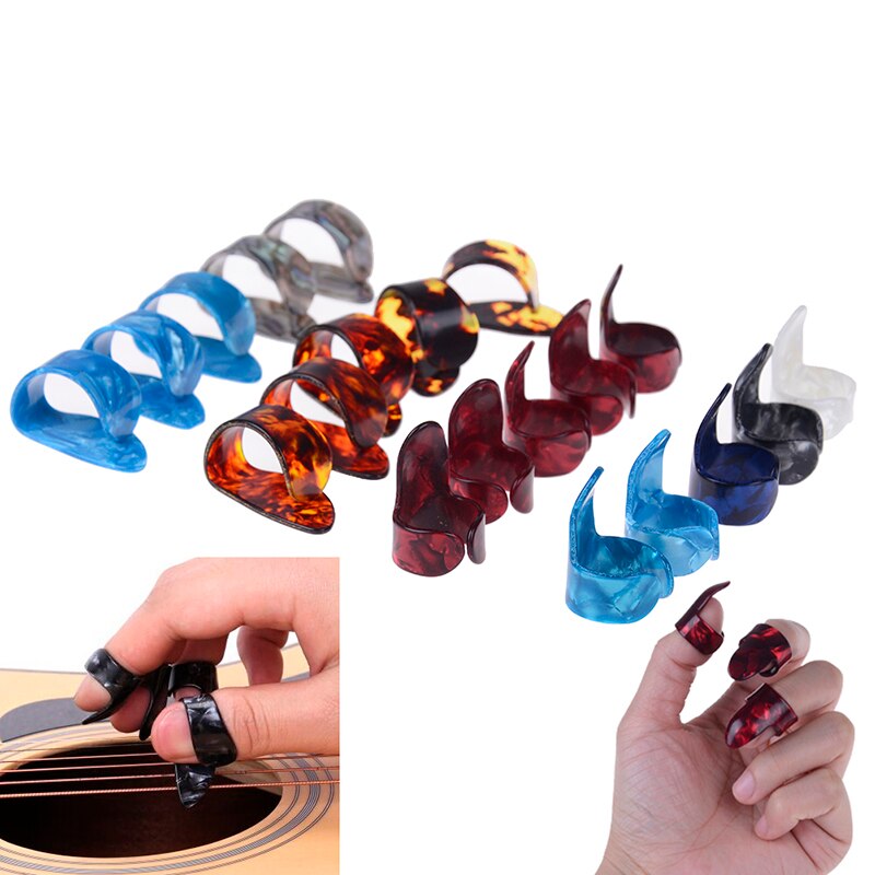 10 Uds. Pulgar para guitarra e índice, mediador de púas, celul, dedo pulgar, accesorios de guitarra de Color aleatorio, oferta