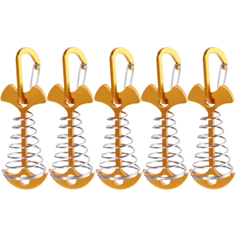 10/5PCS Lente Visgraat Dek Haringen Tent Stakes Luifel Anker Wind Touw Gesp met Karabijnhaak Dek Vaste nagels Camping Tent Haken: Roze