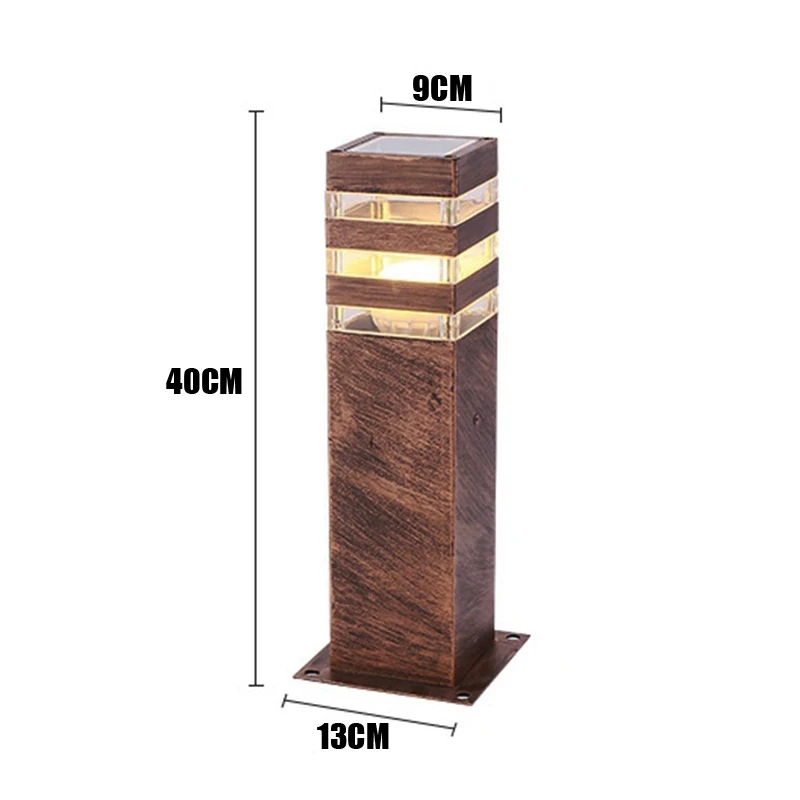 Waterdichte Aluminium Pijler Licht Outdoor E27 Led Tuin Gazon Lamp Aluminium Pijler Post Licht Landschap Gazon Bolderarmatuur: green