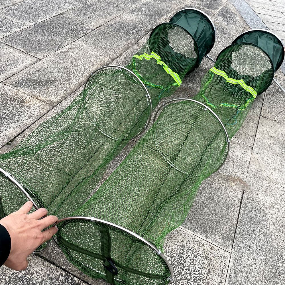 Fyke Net Stainless Steel Fish Care Net Fishing Basket Dip Net Outdoor Carp Trap Fish Mouth Protection Basket Carp Fishing Tool