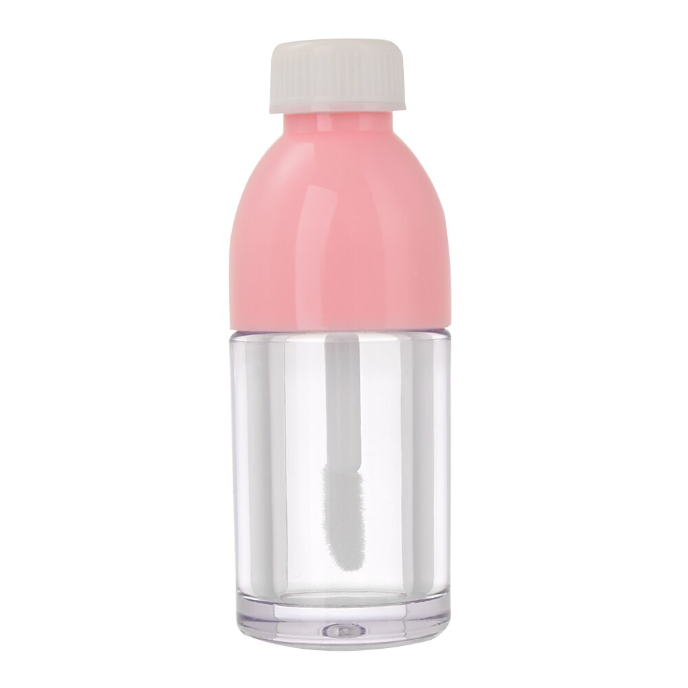 20 Stuks Roze Drank Fles Vormige Lege Lip Gloss Tube Containers Clear Mini Hervulbare Lippenbalsem Flessen Met Rubber Inzetstukken: Pink-1pcs