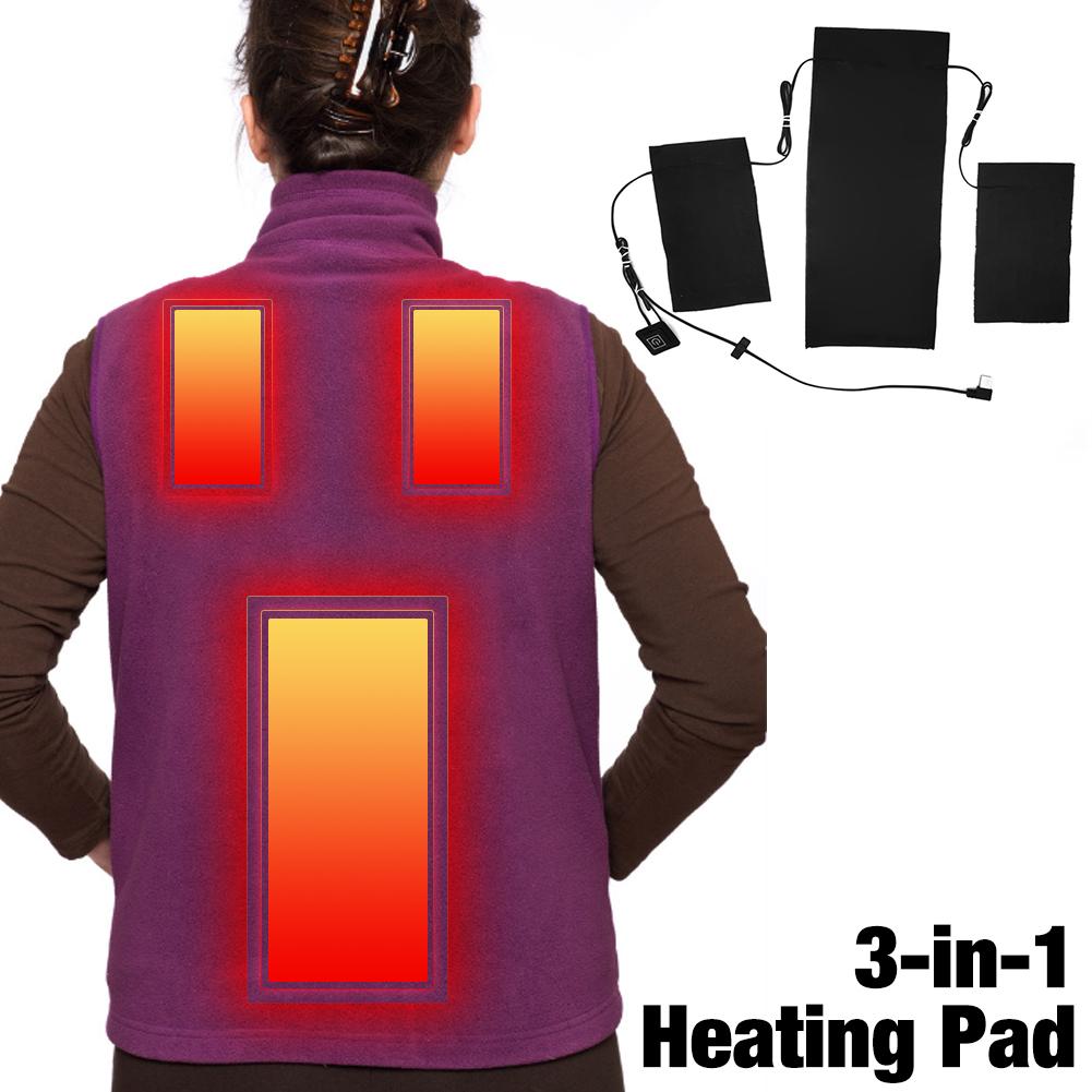 Tøj opvarmning pad usb opladning kulfiber opvarmning pad vandtæt elektrisk varmeplade til tøj veste undertøj