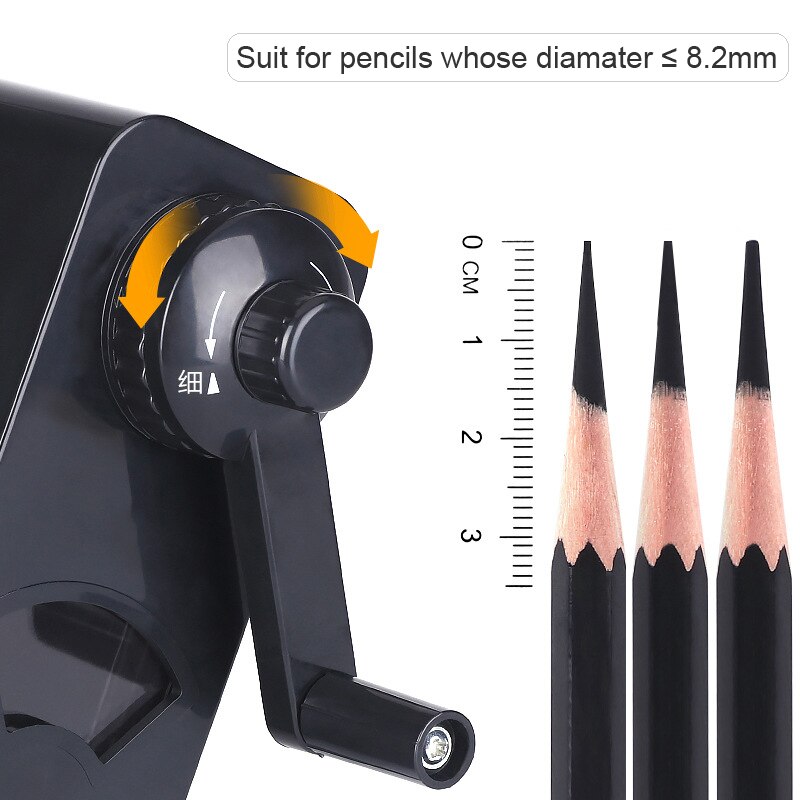 Afilador de lápices de , manivela manual con contenedor, para niños, pintura, artista, papelería, suministros escolares