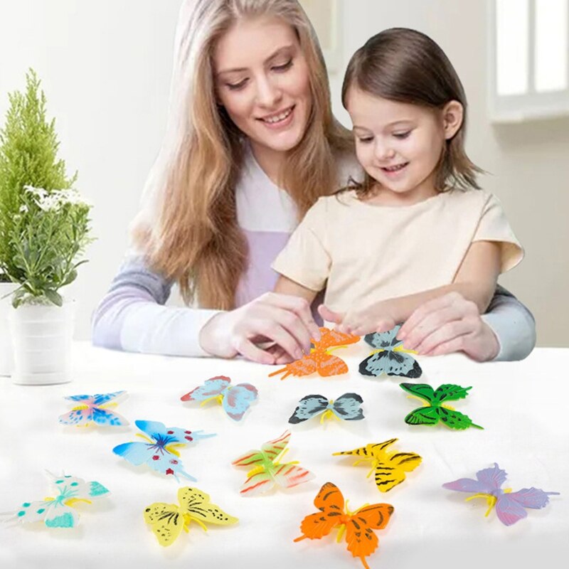 Jouet de papillon en plastique, accessoire scientifique, amusant, fait de plastique, réaliste, fournitures créatives, soulage l&#39;ennui, 1 ensemble