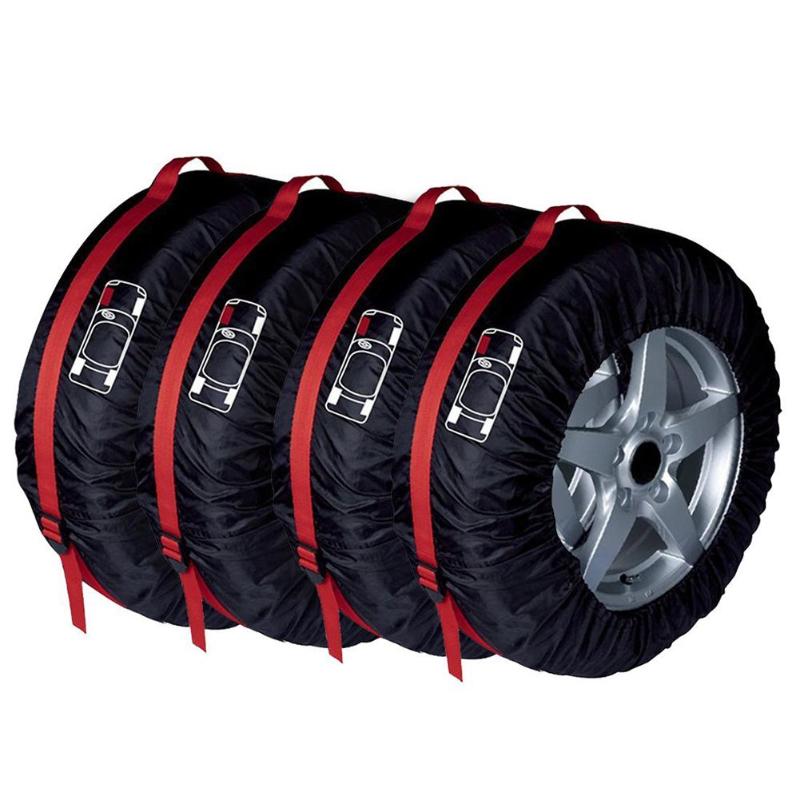 1/4Pcs Spare Tire Cover Case Polyester Winter and Summer Car Tire Storage Bags Auto Tyre Accessories Vehicle Wheel Protector
