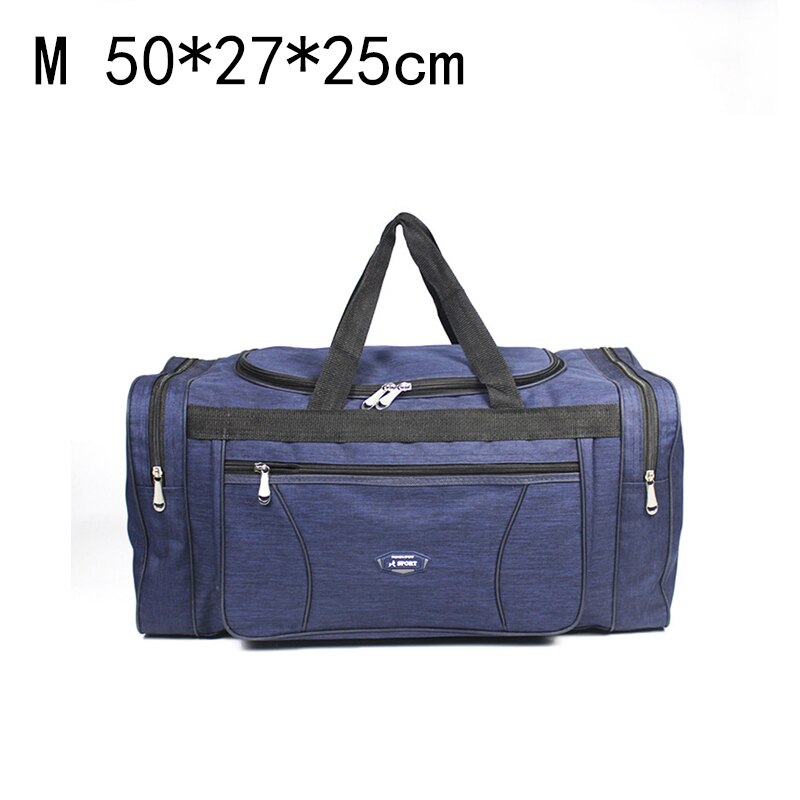 Large Capacity Men&#39;s Travel Bag Trip Women Waterproof Big Duffle Bag Weekend Storage Shoulder Hand Luggage Bags 4 Sizes: M 50x27x25cm Blue