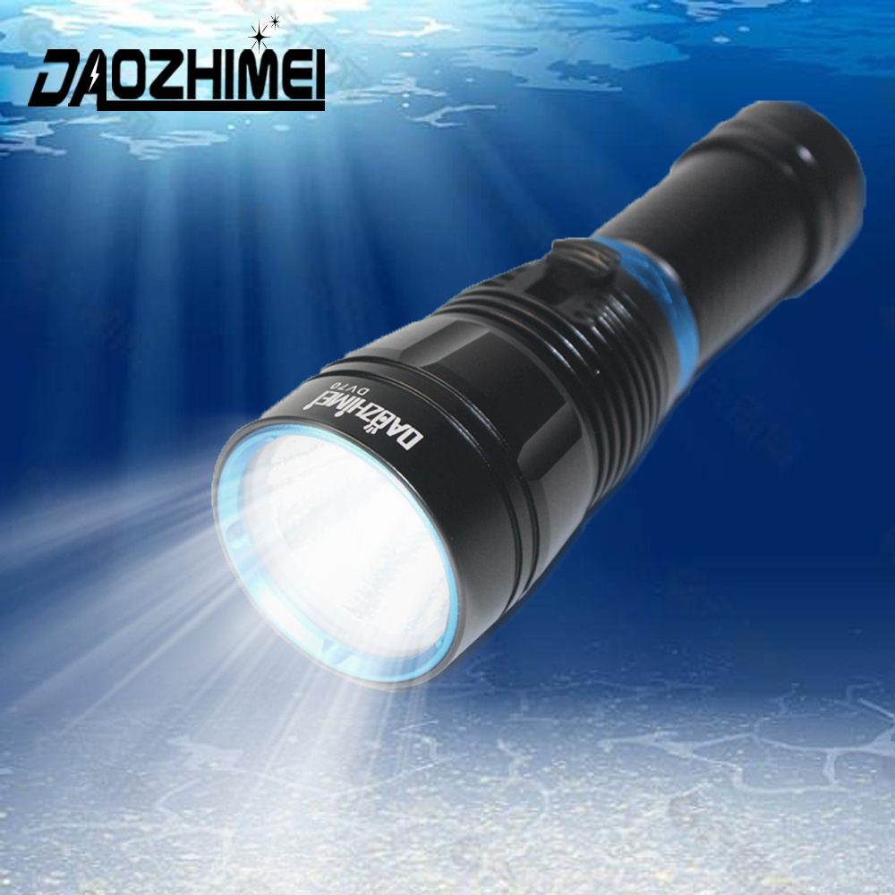 5000lm xhp 70 dykkerlommelygte 80m undervandsdykkerlommelygte ipx 8 vandtæt dykkerlampe 26650 batteri