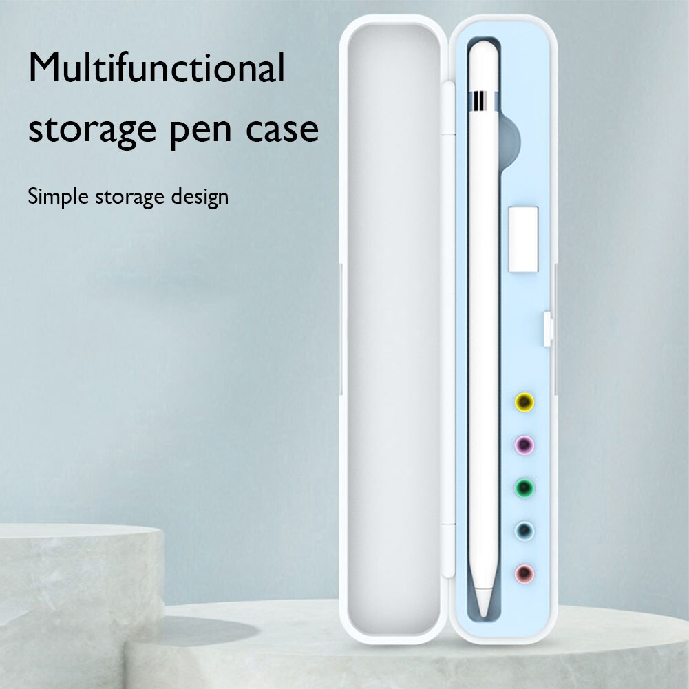 Pencil Storage Box for Apple Pencil Pen Nib Holder for Apple Accessories Portable ABS Silicone Carrying Case