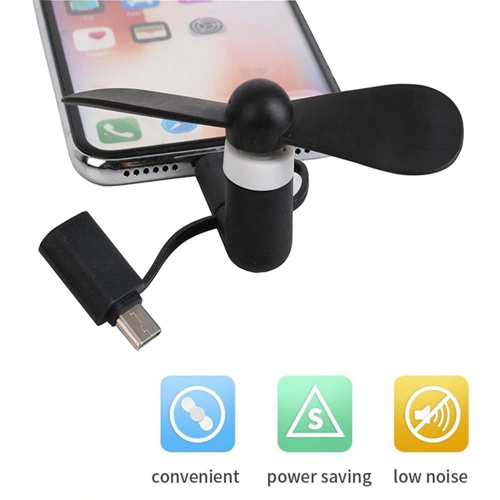 For Android IPhone Type-c For Samsung Huawei iPad Portable 3in1 Mini Phone Fan Cooler Mobile Phone Cooler Travel Accessories