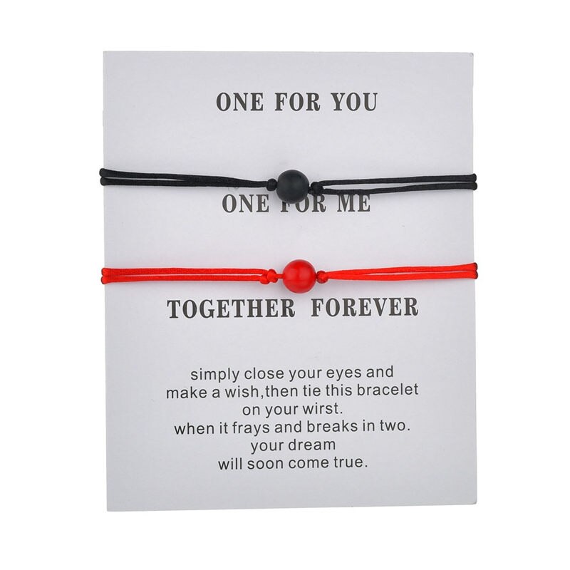 2 Stks/set Samen Forever Love Infinity Armband Voor Liefhebbers Rode Draad Paar Armbanden Vrouwen Mannen Wish Sieraden