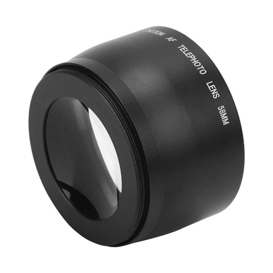 Len peças 58MM 2X filmadoras profissional Da Liga de Alumínio Lente Ampliação Adicional para Todos Os 58MM de Diâmetro Lentes de Câmera