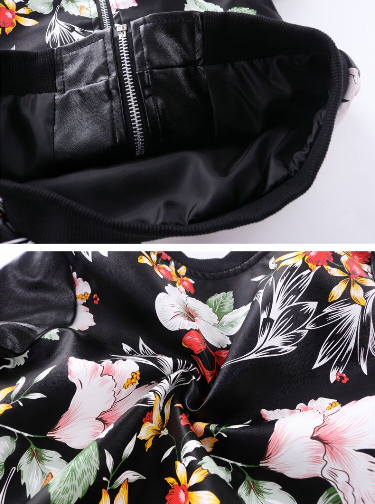 Meisjes Lente Herfst Jas Mode Pu Jassen O-hals Lange Mouw Afdrukken Bloem Camouflage Meisjes Uitloper Meisjes Kleding 3-9