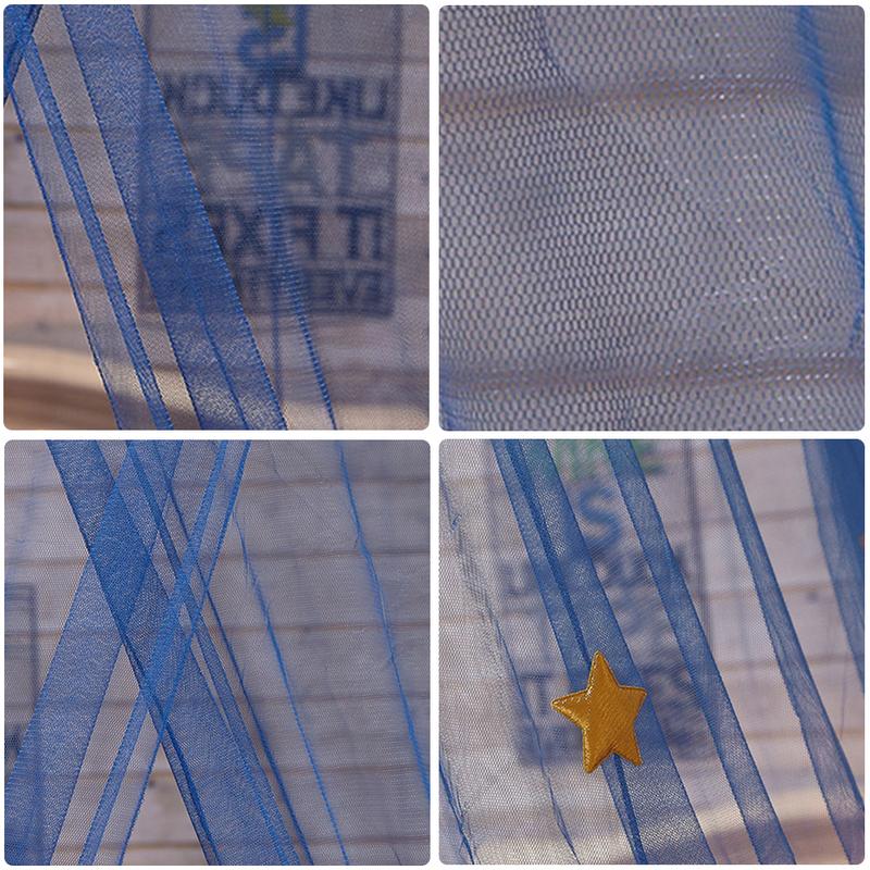 Children's Blue Star Dreamy Fantasy Star Hanging Lace Dome Mosquito Net Baby Bed European Korean Round Bedroom Bedding Curtain