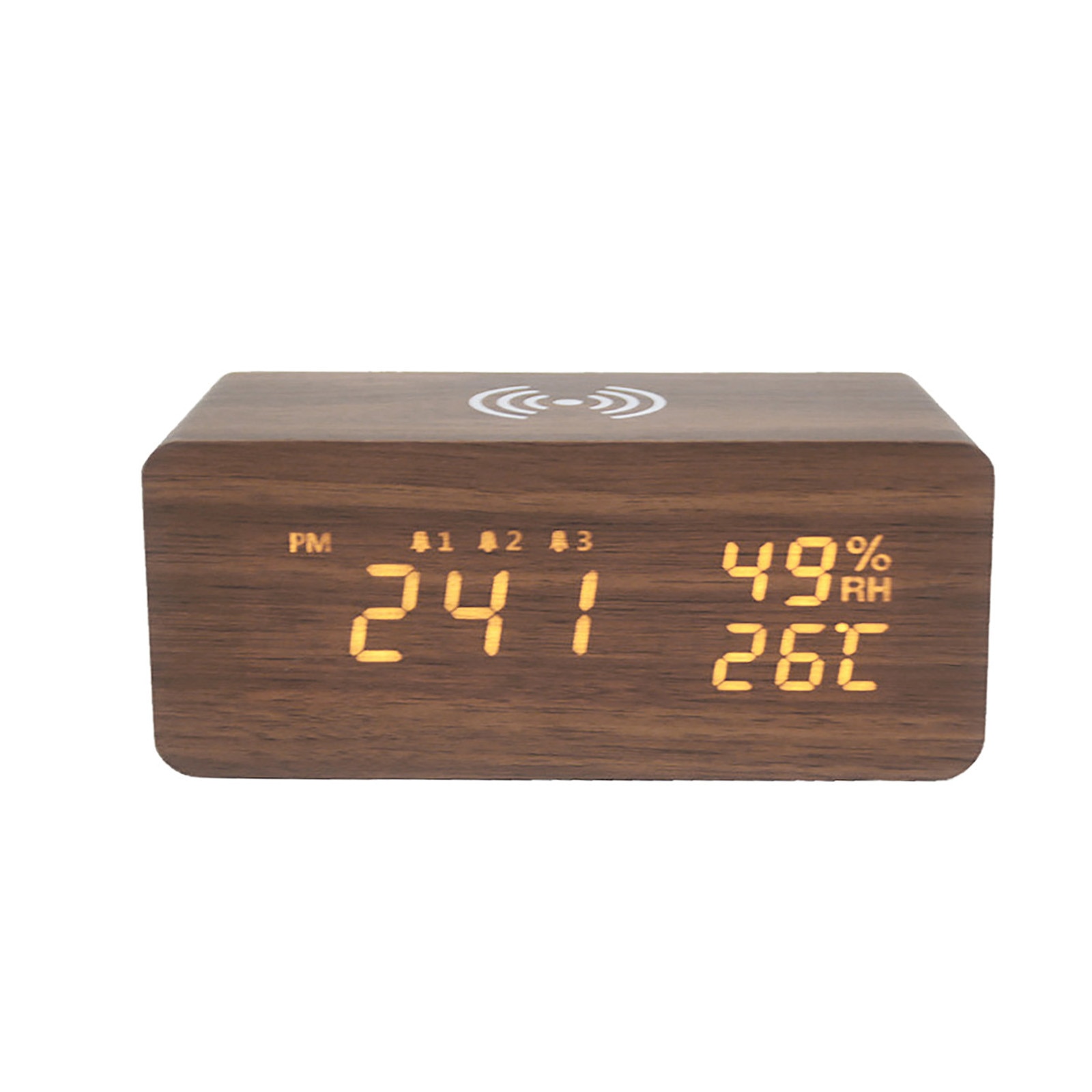 The alarm clock with Qi wireless charging pad is suitable for Iphone Samsung LED digital clock sound control function55#