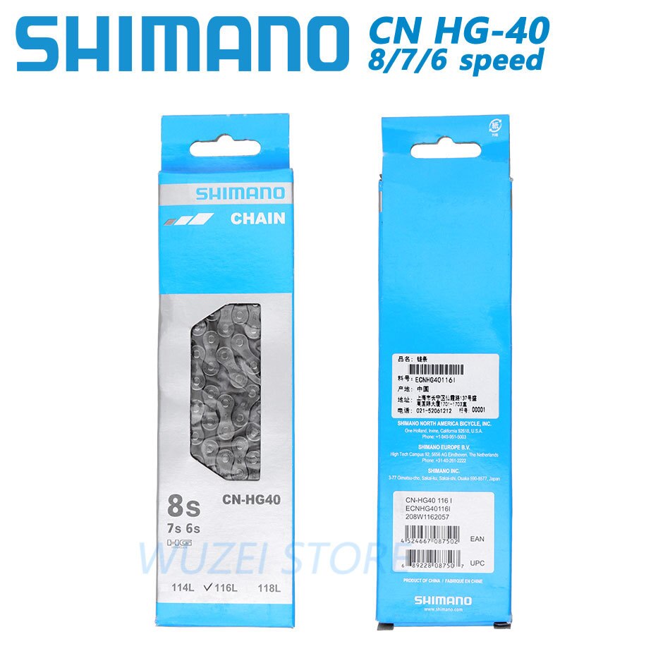 Shimano-cadena móvil para bicicleta de montaña HG50 8S, 6/7/8/9 velocidades, 112L, accesorios para bicicleta de montaña, cadena caja HG40, 116L