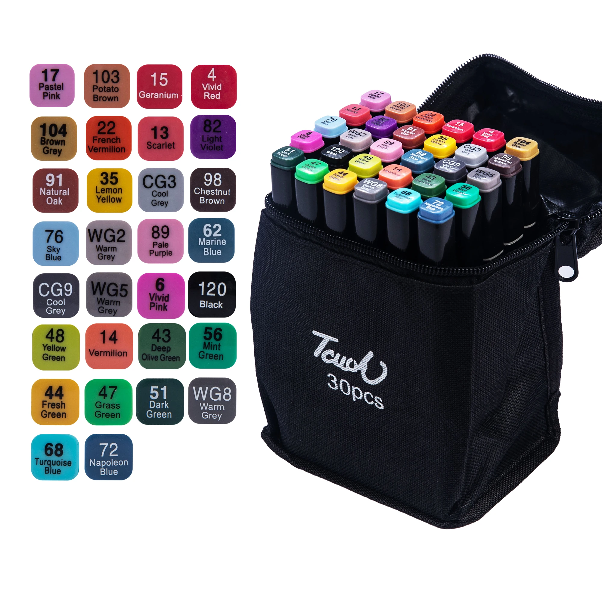 Juego de marcadores de dibujo de doble cabeza, 24-80 colores, pinceles suaves, Graffiti, Manga, boceto, Alcohol, marcador a base aceitosa, suministros de pintura