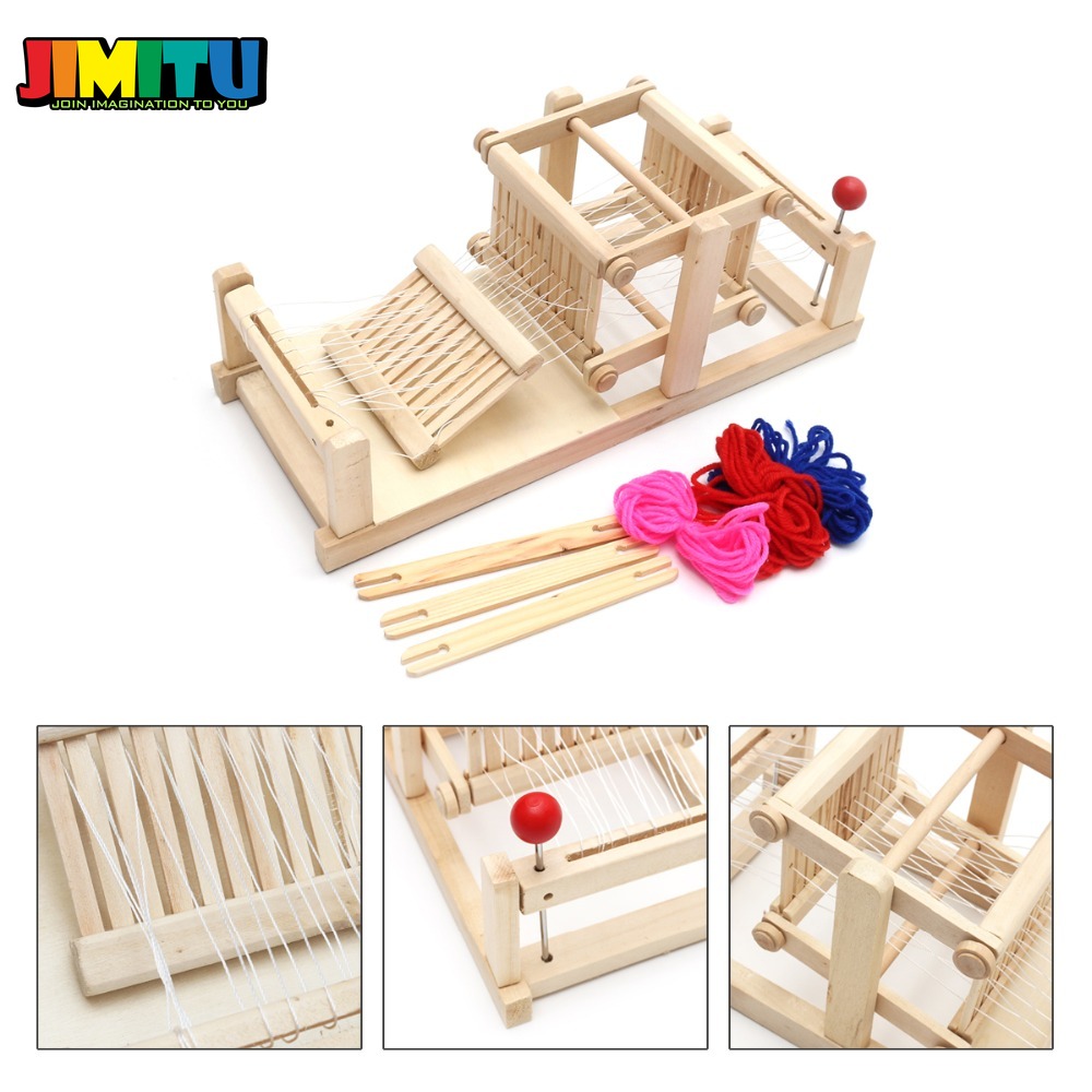 Speelgoed voor fantasiespel, houten chinese traditionele houten tafel, weefgetouw, model, doe-het-zelf, handgemaakt speelgoed voor kinderen en volwassenen