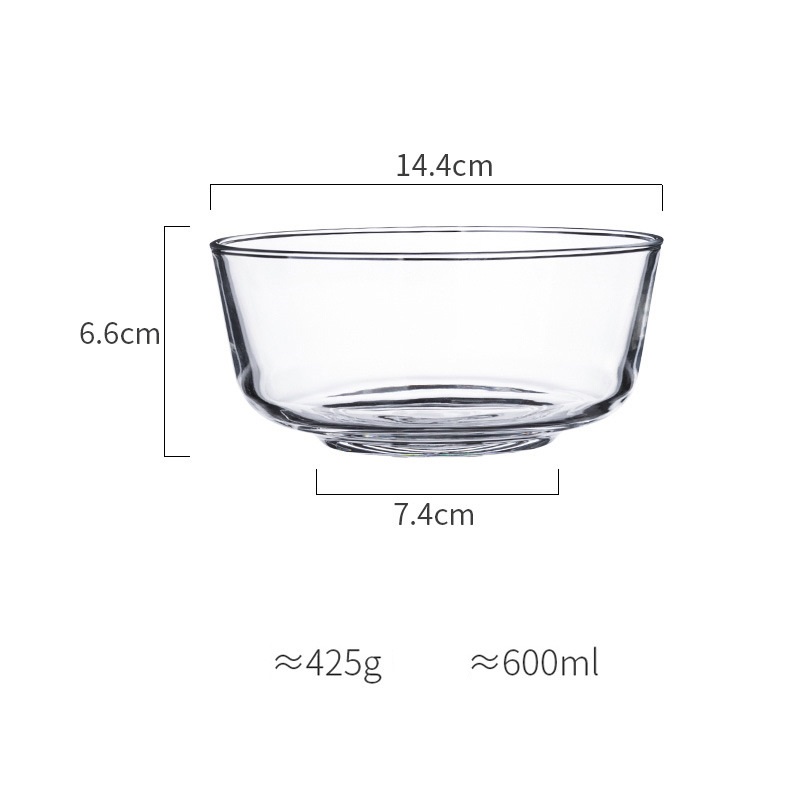 nordisch Stil Kreative transparent Frucht Salat Glas Schüssel Haushalt Nachtisch Schüssel Abendessen Tiefe Platte Gerichte Küche Liefert Runde: 600ml Schüssel