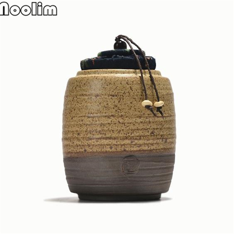 Handmade Coarse Pottery Antique Tea Canister Ceramic Sealed Jar Kung Fu Tea Ceremony Accessories Antique Storage Containers