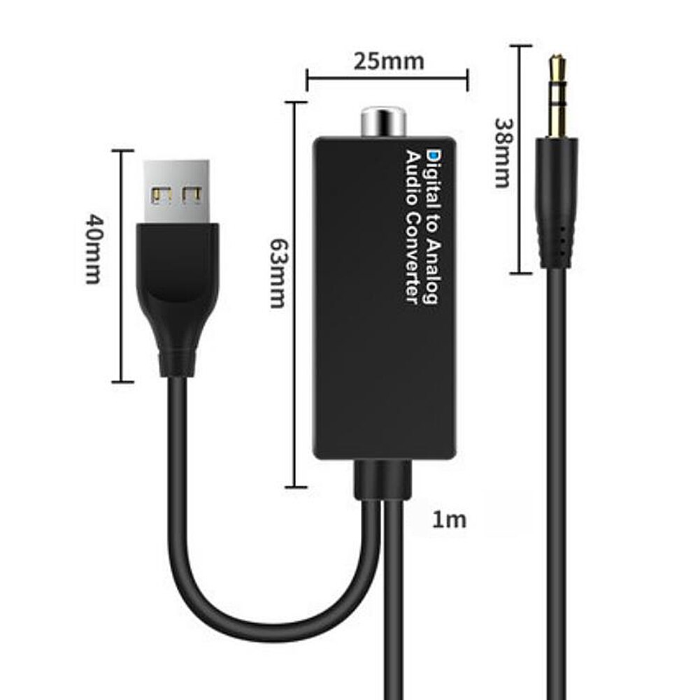 D15 Audio Converter DAC Digital to Coaxial Analog USB Decoder Adapter 3.5mm Jack Optical Fiber Converter for HDTV DVD TV Box