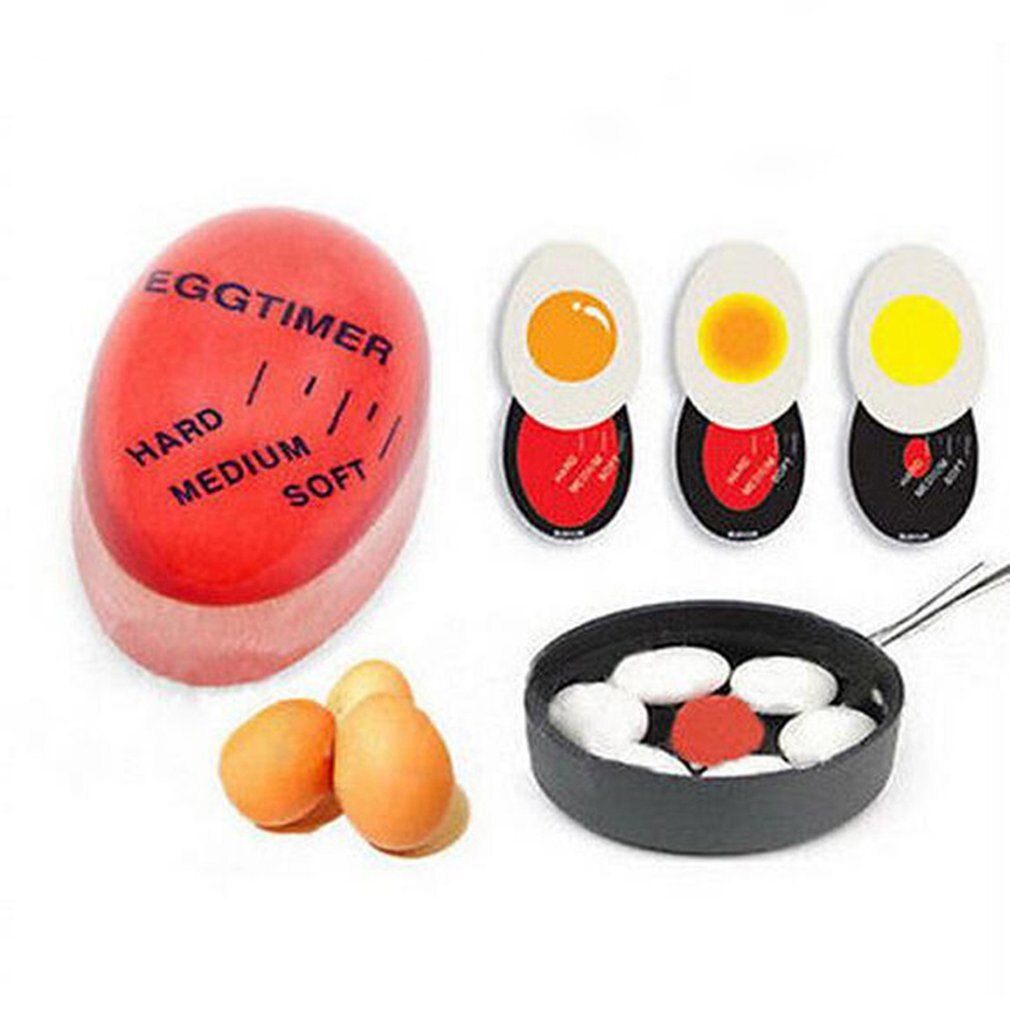 Kokt egg tidtaker giftfri gjenbrukbar fargelading varmesensor til egg matlaging hjelper kjøkken tilbehør