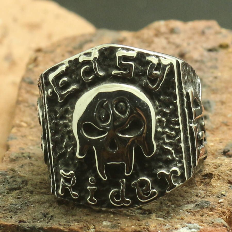 Easy Rider Men's 316L Stainless Steel Biker Skull ... – Grandado