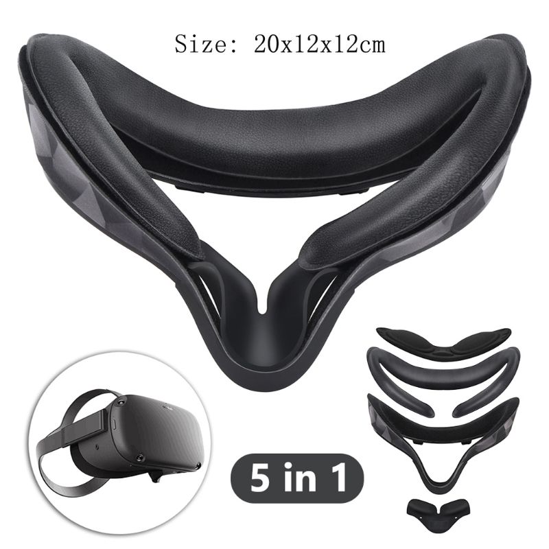 5in1 Face Cover Lens Cover Facial Interface Bracket Anti-Leakage Nose Pad Set for Oculus Quest VR Glass Accessories