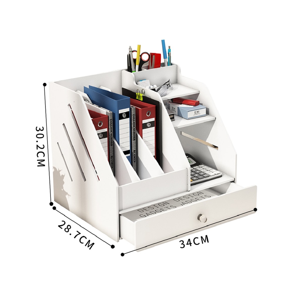 Boek Tijdschrift Houder Desk Organizer Briefpapier Opslag Stand Plank Rack Desktop Bestand Rek Opslag Artefact multi-layer