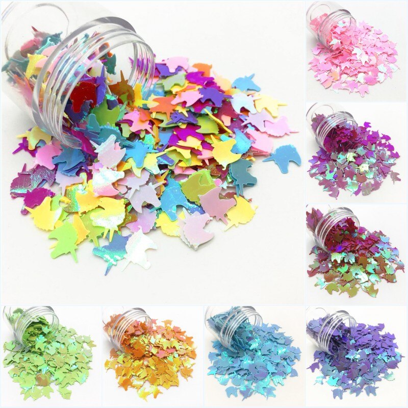 Pailetten 8*12 Mm Grote Eenhoorn Vorm Losse Pailletten Diy Ambachten Handgemaakte Niveau Toneelvoorstellingen Kleding Naaien Accessoires 10G