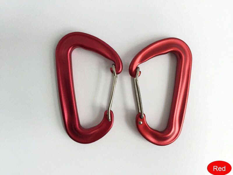 12KN Licht Gewicht Draagbare Hangmat Aluminium Karabijnhaken en haken Gewicht Ondersteund om 1200 KG: Red