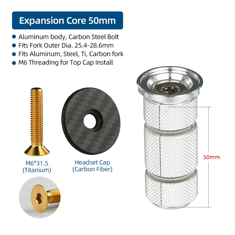 Plugue de compressão de bicicleta, parafusos de expansão de fone de ouvido, inserção de tigela, montagem de tampa superior, 1 1/8 ", porcas expansoras, âncora de garfo de carbono: Cinza escuro