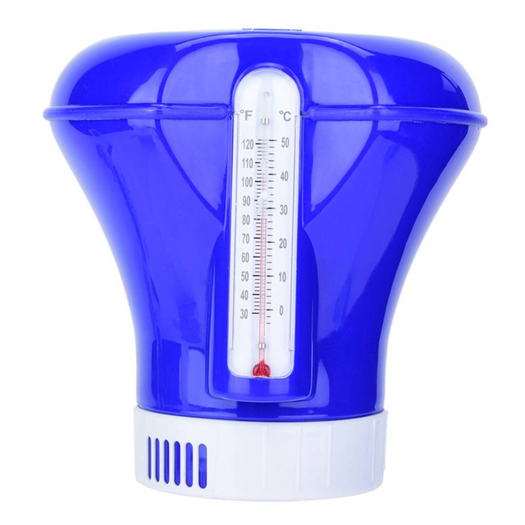 Zwembad 8 Inch Chloor Broom Drijvende Dispenser Met Thermometer Verwijderbare Deksel Kits Voor Tub Spas Tabletten